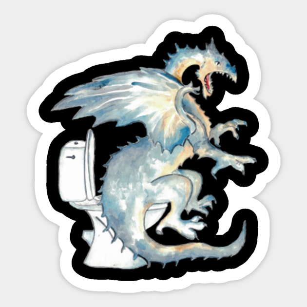 Dragon toilet Painting Wall Poster Watercolor Dragon Toilet Painting